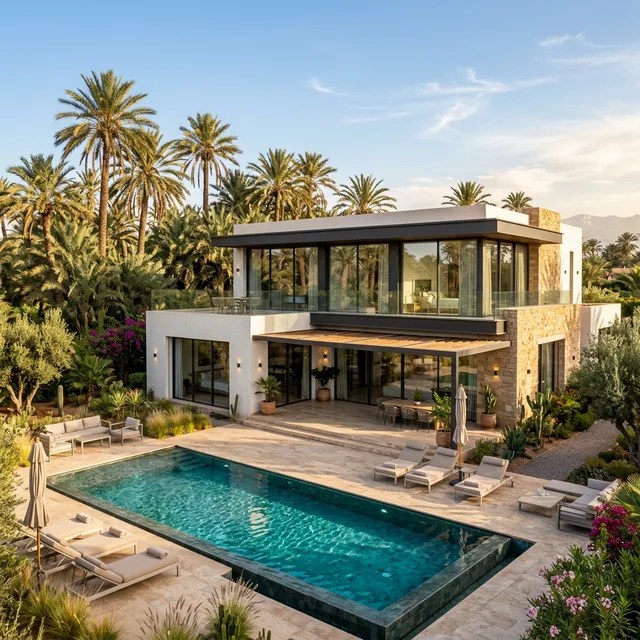 Villa contemporaine de luxe à la Palmeraie Marrakech – Pyrite Real Estate
